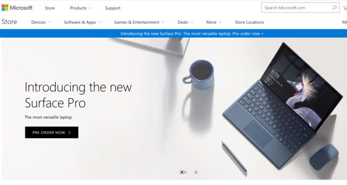 서피스 랩톱(Surface Laptop)에는 키보드가 포함되어 있다. 하지만 “가장 다재다능한 노트북”이라고 표현한 서피스 프로에는 키보드가 없다.